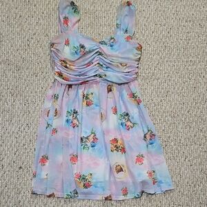 Cat And Cherub Celestial Print Dress